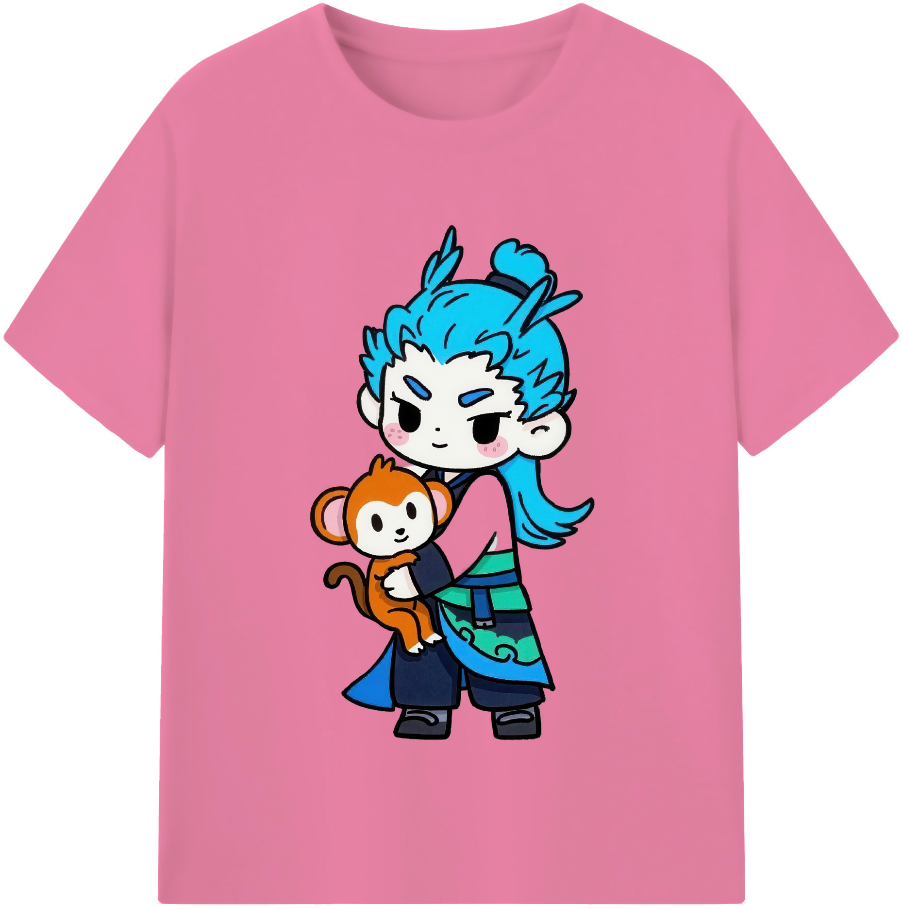 （画像用） Ne Zha 2 ナタ 魔童の大暴れ 綿100％半袖Tシャツ（フロントプリント）